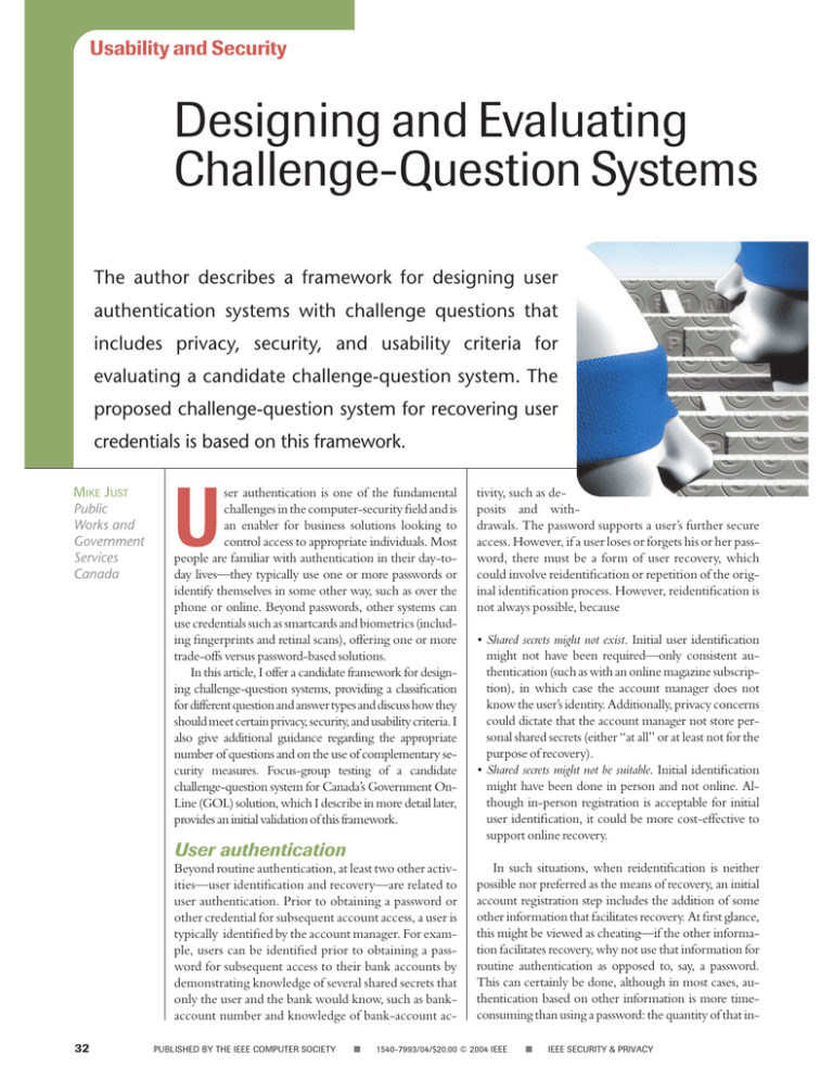 Designing And Evaluating Challenge