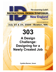 303 A Design Challenge: Designing for a Newly Created Job