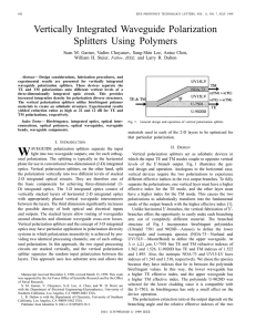 Vertically integrated waveguide polarization splitters using polymers