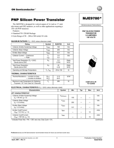 PNP Silicon Power Transistor MJE9780