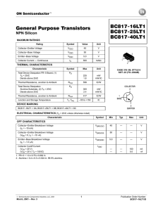 General Purpose Transistors BC817-16LT1