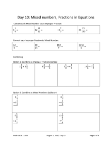 Day 10: Mixed numbers, Fractions in Equations