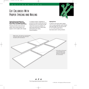 Cut Callbacks With Proper Spacing and Nailing