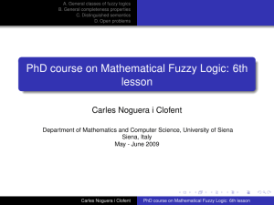 PhD course on Mathematical Fuzzy Logic: 6th