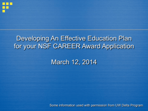 Developing An Effective Education Plan for your NSF CAREER