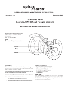 M10S Ball Valve Screwed, SW, BW and Flanged