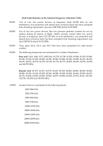 Draft India Remarks in the National Frequency Allocation