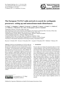 The European VLF/LF radio network to search for earthquake
