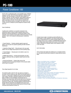 Spec Sheet: PC-100 - Power Conditioner 100 - AV-iQ
