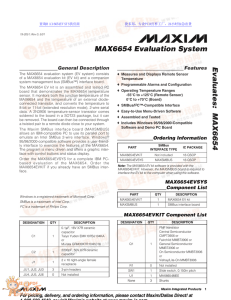 Evaluates: MAX6654 MAX6654 Evaluation System