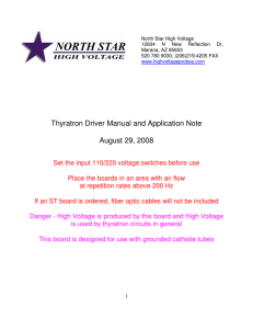 Thyratron Driver Manual - Wide Bandwidth High Voltage Probes