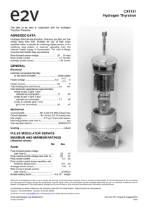 CX1151 Hydrogen Thyratron