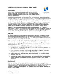 The Relationship Between WiBro and Mobile WiMAX