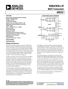 AD9352 WiMAX/WiBro RF MxFE Transceiver Data Sheet (Sp0)