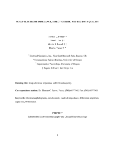 scalp electrode impedance, infection risk, and eeg