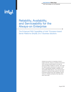 Intel® Processor-based Server Platforms: Enhanced RAS Capabilities