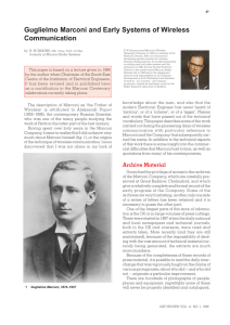 Guglielmo Marconi and Early Systems of Wireless Communication