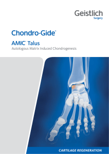 Surgical technique and product information on AMIC ® Talus and