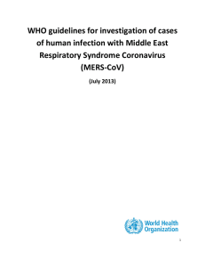 WHO guidelines for investigation of cases of human infection with