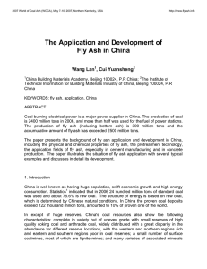 The Application and Development of Fly Ash in China