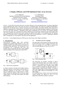 A Simple, Efficient, and EMI-Optimized Solar Array Inverter