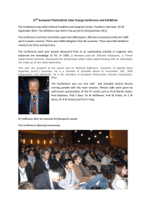 27th European Photovoltaic Solar Energy Conference and Exhibition