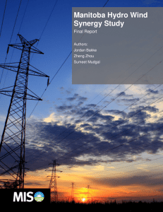 Manitoba Hydro Wind Synergy Study