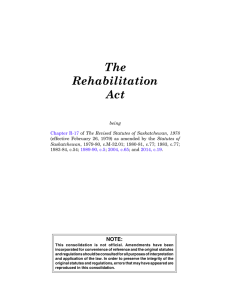 Rehabilitation Act - Saskatchewan Publications Centre