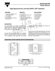 DG183/184/185 High-Speed Drivers and Dual DPST JFET Switches
