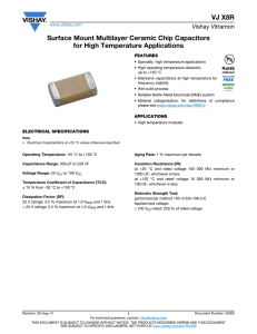 VJ X8R Surface Mount Multilayer Ceramic Chip Capacitors