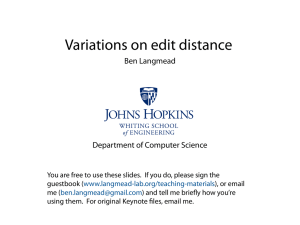 Variations on edit distance - Department of Computer Science