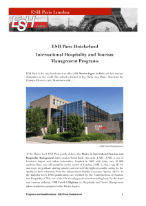 ESH programs 2016 - ESH Paris Hotelschool