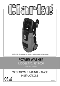 Clarke Jet 9000 Power Washer Manual