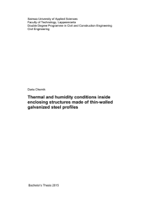Thermal and humidity conditions inside enclosing structures made