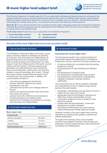 IB music higher level subject brief