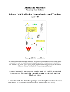 Atoms and Molecules - Funtastic Unit Studies!