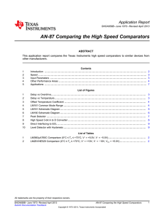 AN-87 Comparing the High Speed Comparators