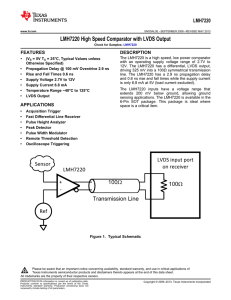 LMH7220 High Speed Comparator with LVDS