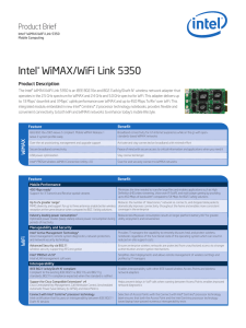 Intel® WiMAX/WiFi Link 5350 Product Brief