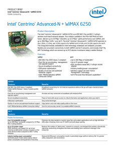 Intel® Centrino® Advanced-N + WiMAX 6250