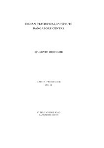 M. Math. Brochure - Indian Statistical Institute