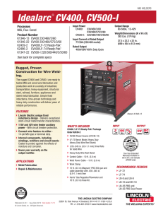 Idealarc CV400 and CV500-I Product Info