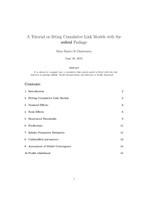 A Tutorial on fitting Cumulative Link Models with the ordinal Package