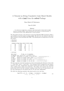 A Tutorial on fitting Cumulative Link Mixed Models with clmm2 from