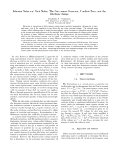 Johnson Noise and Shot Noise: The Boltzmann Constant, Absolute