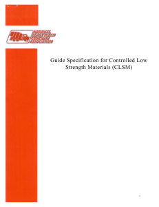 Guide Specification for Controlled Low Strength