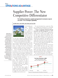 Supplier Power: The New Competitive Differentiator