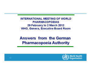 1. Name of official pharmacopoeias