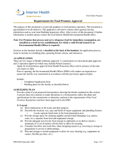 Requirements for Food Premises Approval