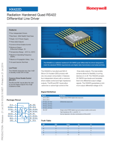 HX422D Radiation Hardened Quad RS422 Differential Line Driver